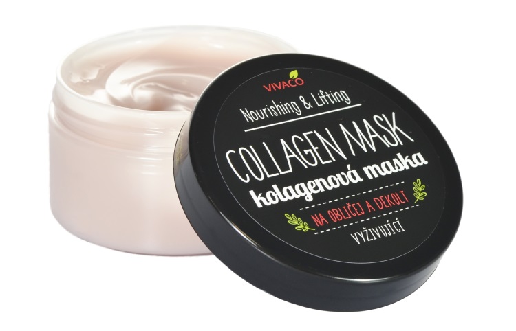 Vivaco kolagenová maska na obličej a dekolt