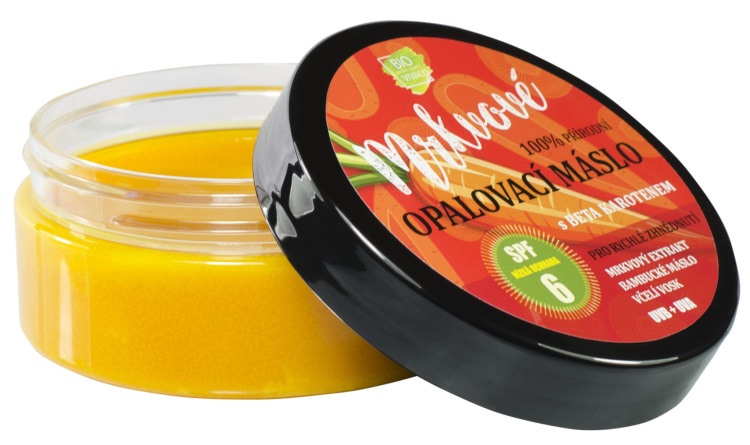 100% Přírodní opalovací máslo s mrkvovým extraktem SPF 6